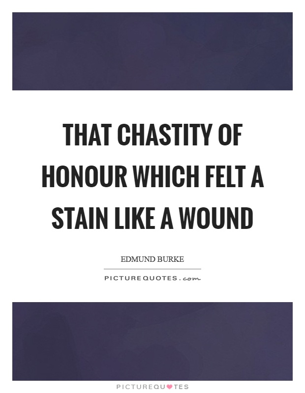 That chastity of honour which felt a stain like a wound Picture Quote #1