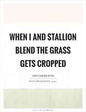When I and stallion blend the grass gets cropped Picture Quote #1