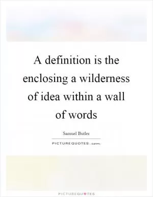 A definition is the enclosing a wilderness of idea within a wall of words Picture Quote #1