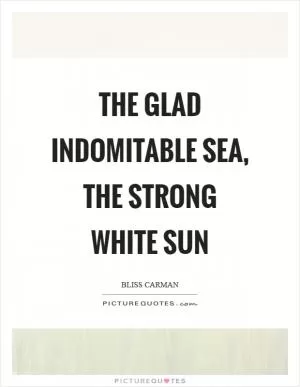 The glad indomitable sea, the strong white sun Picture Quote #1