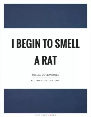 I begin to smell a rat Picture Quote #1