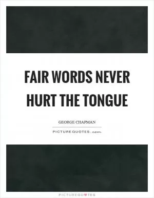 Fair words never hurt the tongue Picture Quote #1