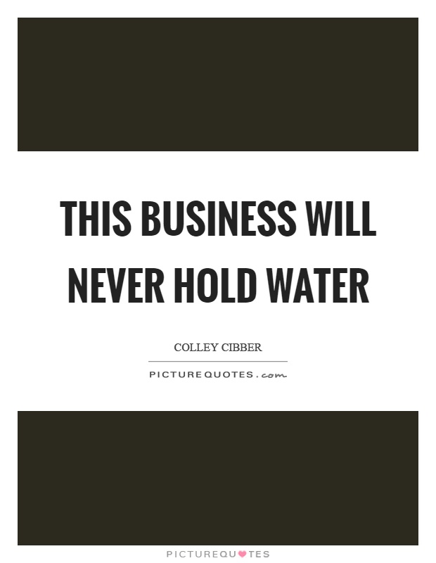This business will never hold water Picture Quote #1