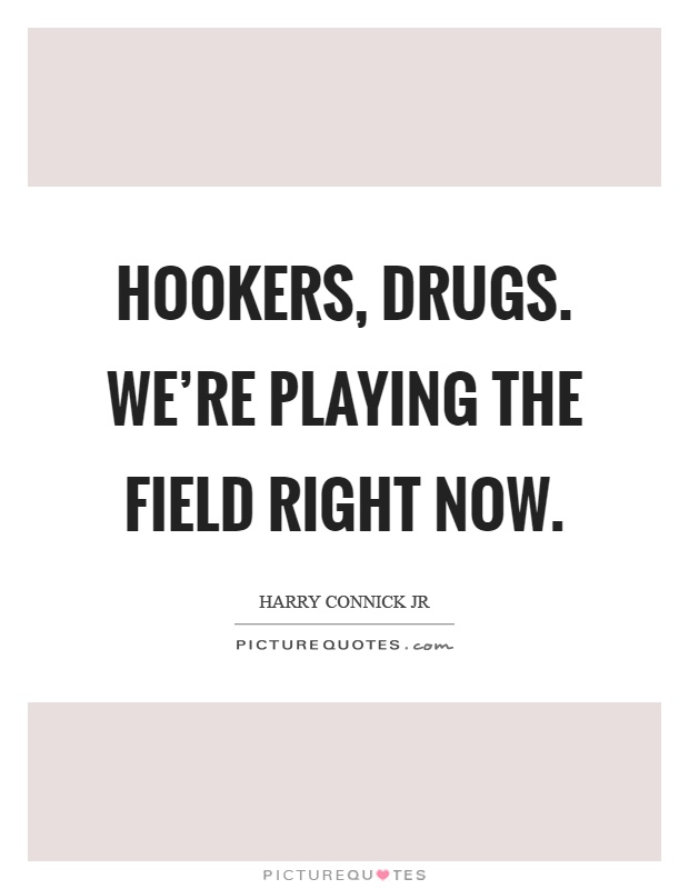 Hookers, drugs. We're playing the field right now Picture Quote #1