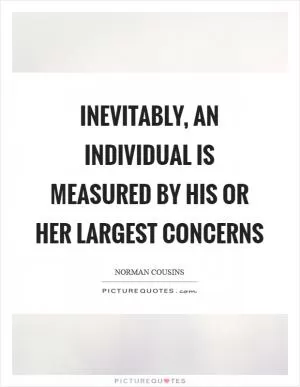 Inevitably, an individual is measured by his or her largest concerns Picture Quote #1