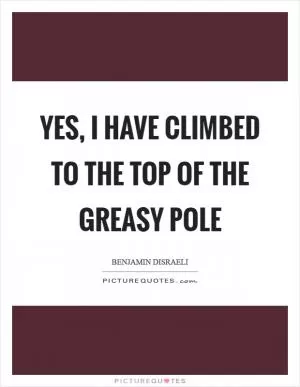 Yes, I have climbed to the top of the greasy pole Picture Quote #1