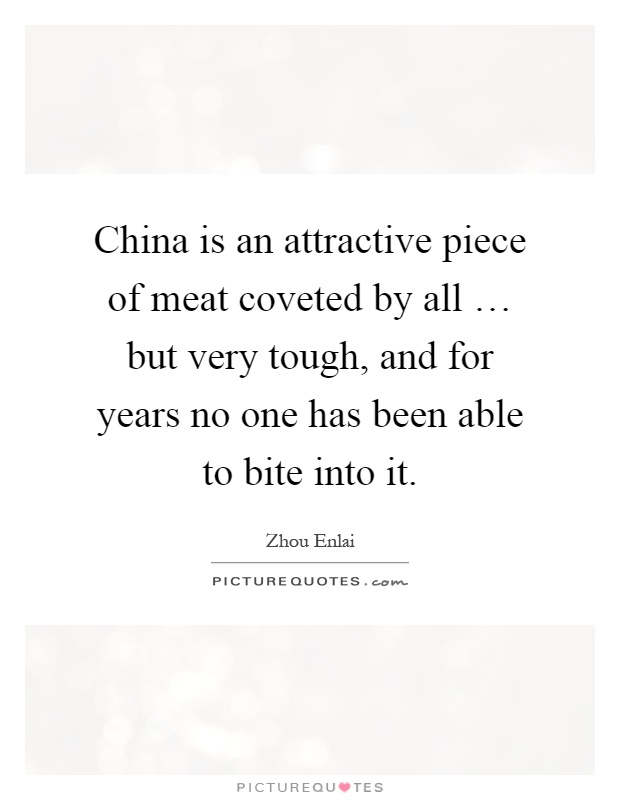 China is an attractive piece of meat coveted by all … but very tough, and for years no one has been able to bite into it Picture Quote #1