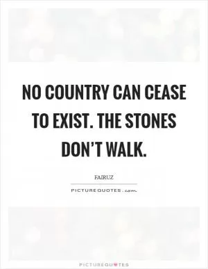 No country can cease to exist. The stones don’t walk Picture Quote #1