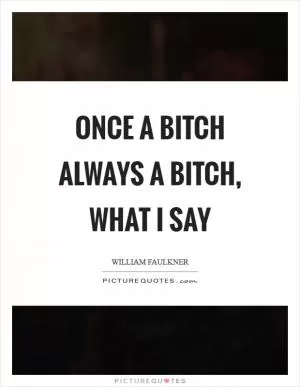 Once a bitch always a bitch, what I say Picture Quote #1
