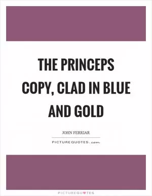 The princeps copy, clad in blue and gold Picture Quote #1