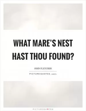 What mare’s nest hast thou found? Picture Quote #1