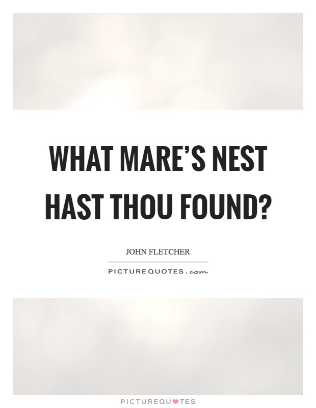 What mare's nest hast thou found? Picture Quote #1