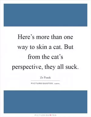 Here’s more than one way to skin a cat. But from the cat’s perspective, they all suck Picture Quote #1