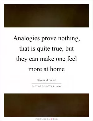 Analogies prove nothing, that is quite true, but they can make one feel more at home Picture Quote #1