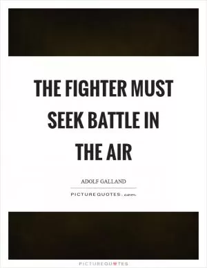 The fighter must seek battle in the air Picture Quote #1