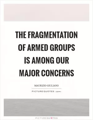 The fragmentation of armed groups is among our major concerns Picture Quote #1