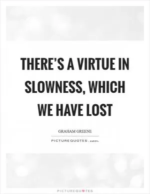 There’s a virtue in slowness, which we have lost Picture Quote #1