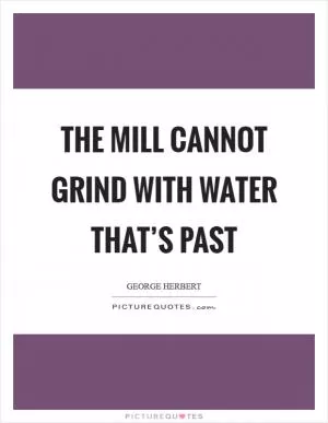 The mill cannot grind with water that’s past Picture Quote #1