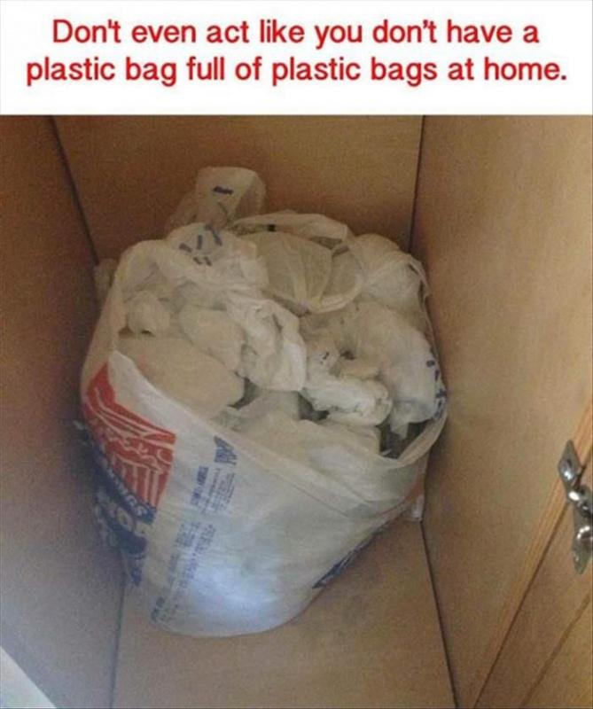 Don't even act like you don't have a plastic bag full of plastic bags at home Picture Quote #1