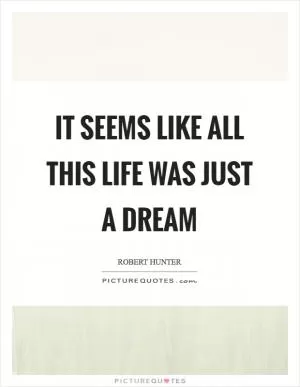It seems like all this life was just a dream Picture Quote #1
