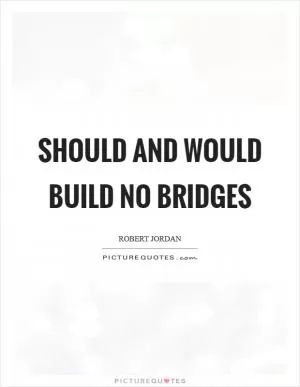 Should and would build no bridges Picture Quote #1