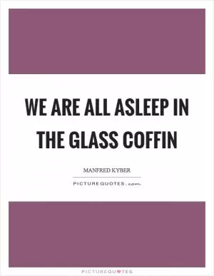 We are all asleep in the glass coffin Picture Quote #1
