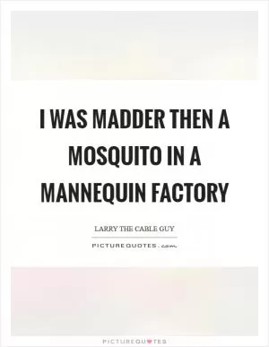 I was madder then a mosquito in a mannequin factory Picture Quote #1