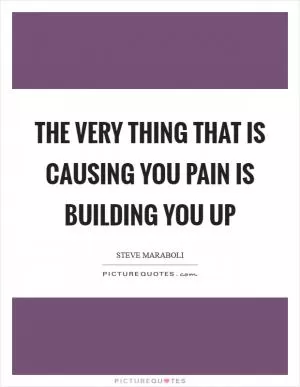 The very thing that is causing you pain is building you up Picture Quote #1
