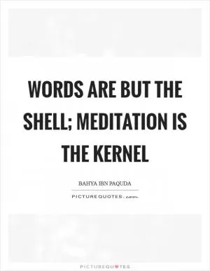 Words are but the shell; meditation is the kernel Picture Quote #1