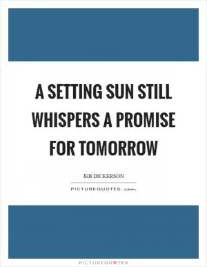 A setting sun still whispers a promise for tomorrow Picture Quote #1