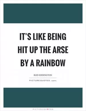 It’s like being hit up the arse by a rainbow Picture Quote #1