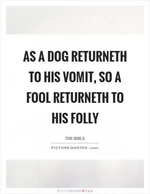 As a dog returneth to his vomit, so a fool returneth to his folly Picture Quote #1