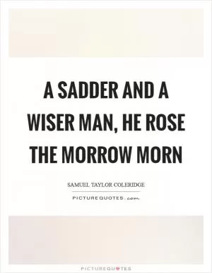 A sadder and a wiser man, he rose the morrow morn Picture Quote #1