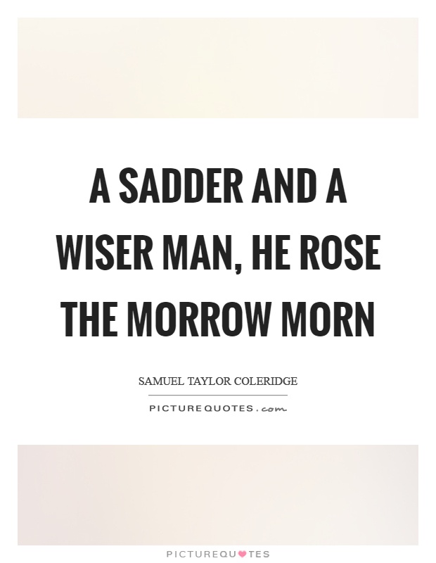 A sadder and a wiser man, he rose the morrow morn Picture Quote #1