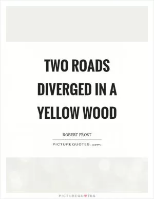 Two roads diverged in a yellow wood Picture Quote #1