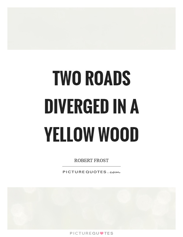 Two roads diverged in a yellow wood Picture Quote #1