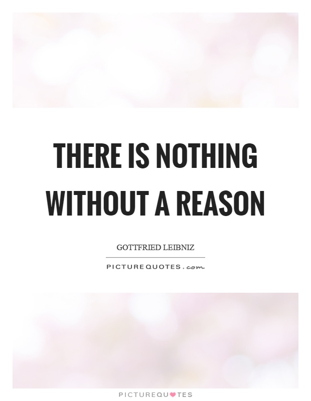There is nothing without a reason Picture Quote #1