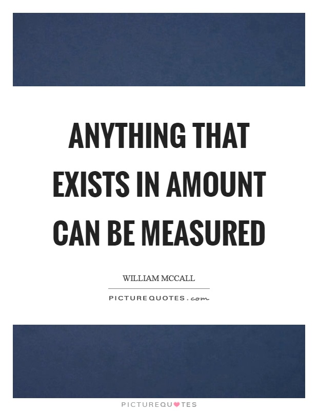 Anything that exists in amount can be measured Picture Quote #1