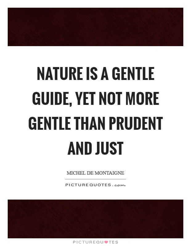 Nature is a gentle guide, yet not more gentle than prudent and just Picture Quote #1