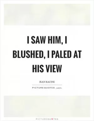 I saw him, I blushed, I paled at his view Picture Quote #1