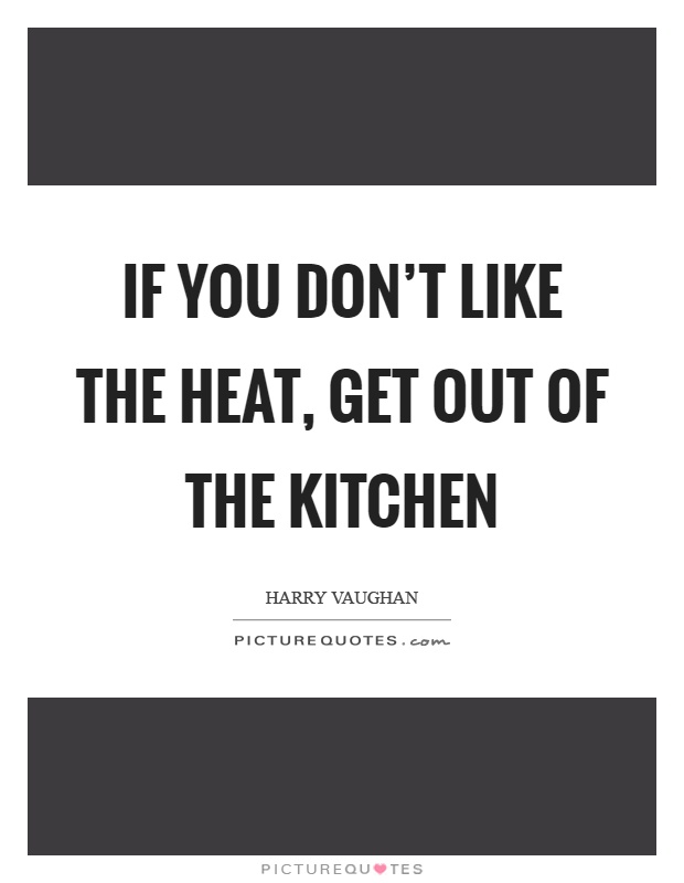 If you don't like the heat, get out of the kitchen Picture Quote #1