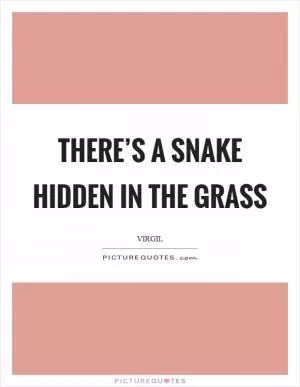 There’s a snake hidden in the grass Picture Quote #1