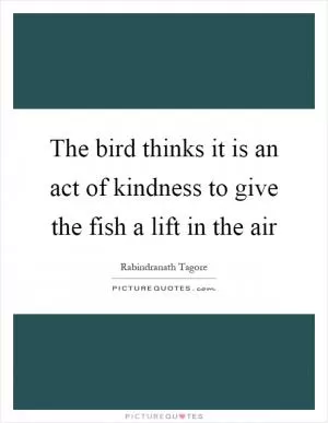The bird thinks it is an act of kindness to give the fish a lift in the air Picture Quote #1
