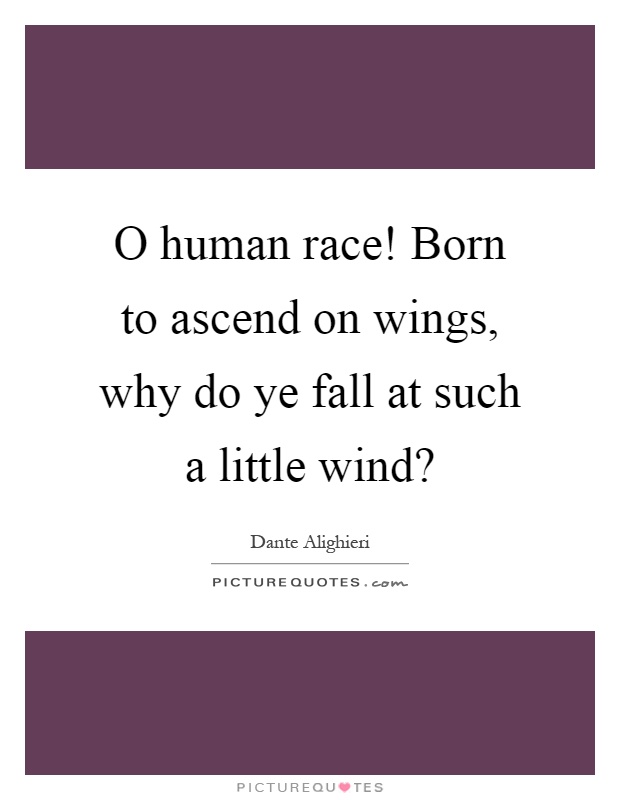 O human race! Born to ascend on wings, why do ye fall at such a little wind? Picture Quote #1
