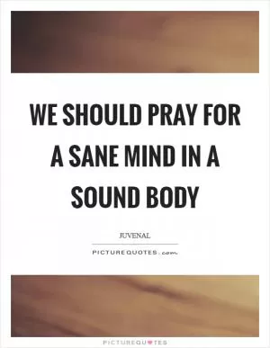 We should pray for a sane mind in a sound body Picture Quote #1