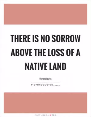 There is no sorrow above the loss of a native land Picture Quote #1