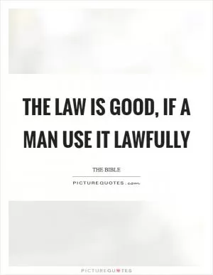 The law is good, if a man use it lawfully Picture Quote #1