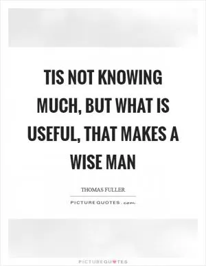 Tis not knowing much, but what is useful, that makes a wise man Picture Quote #1