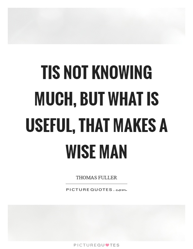 Tis not knowing much, but what is useful, that makes a wise man Picture Quote #1
