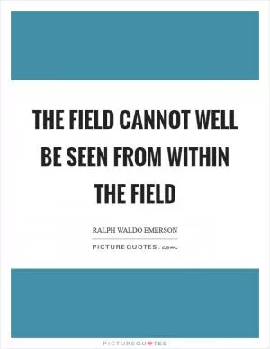 The field cannot well be seen from within the field Picture Quote #1